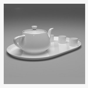 Teapot Cup Tray Animation 3D model