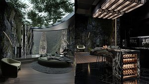 Bungalow cabin 01 - Living kitchen bedroom - Maiholuxury - MAX FBX OBJ SKP DAE Simlab model