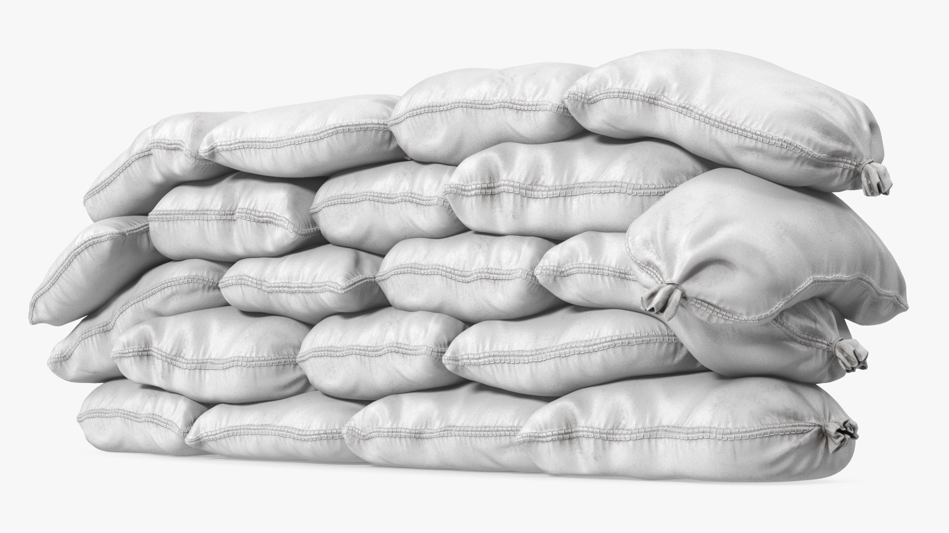 Polypropylene Sandbag Barricade 3D model preview