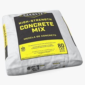 3D model Lying Cement Sakrete 80 Lb White