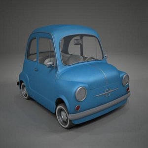 toon car fiat 600 3d model