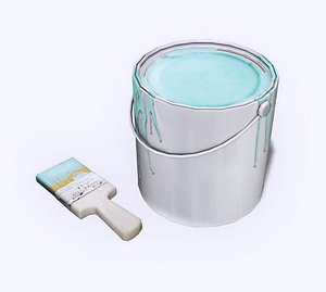Paint Can and Brush 3D