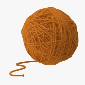 3d model yellow ball yarn
