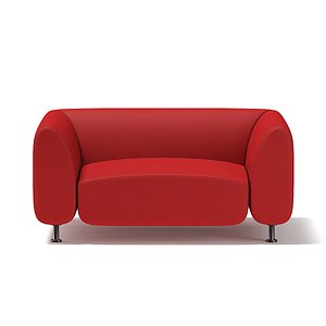 modern red armchair 3d model