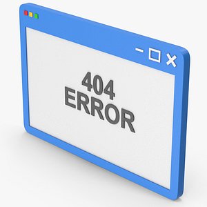 3D model Error 404 Browser Window