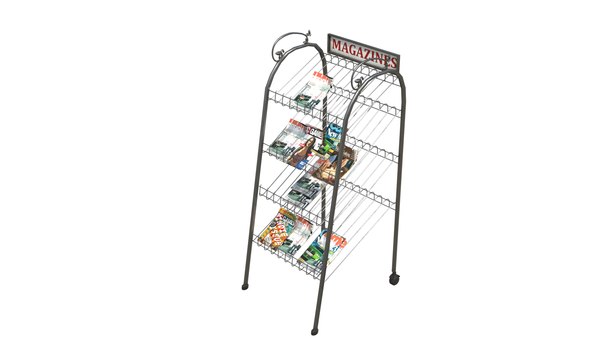 modelo 3d Magazine Display Rack with 4k pbr textures - TurboSquid 2098042
