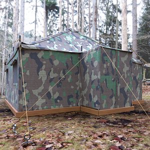 3D Military Tent Closed