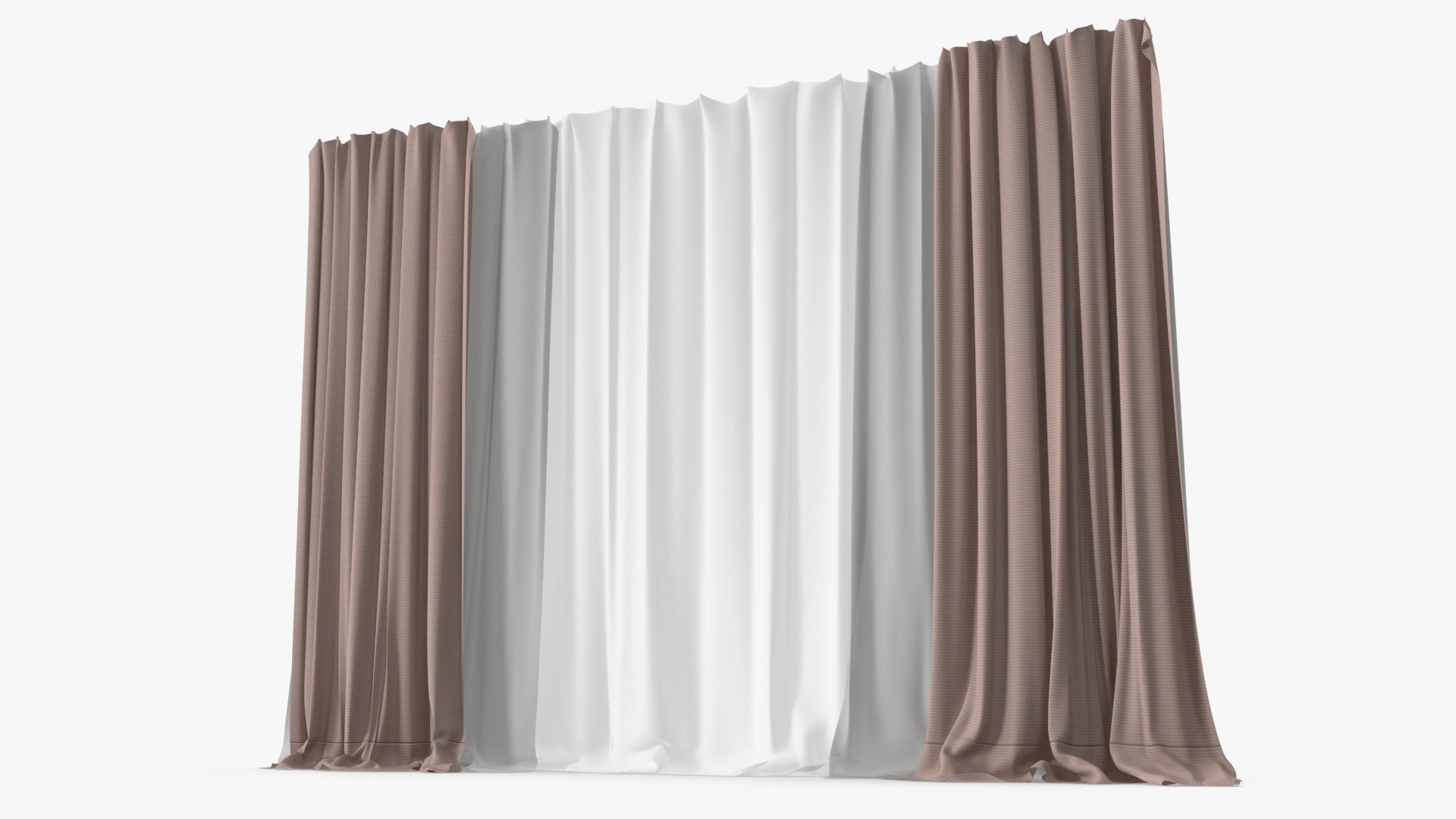 Curtains with Drapery Cream 3D model preview