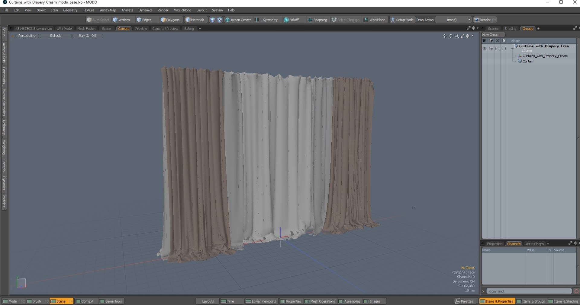 Curtains With Drapery Cream 3D Model - TurboSquid 2190259