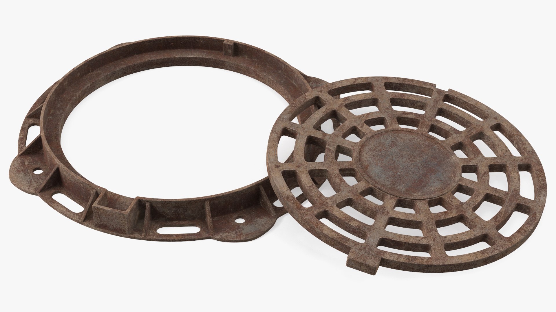 Rusty Stormwater Street Drain 3D model preview