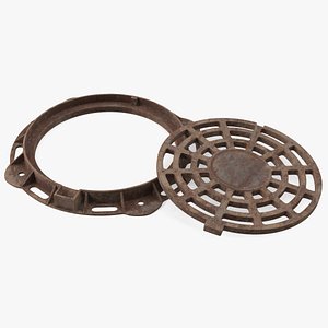 3D Rusty Stormwater Street Drain model