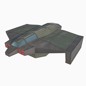 3D cargo space ship 3 model