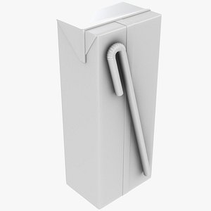 Milk Box 5 Clay 3D model