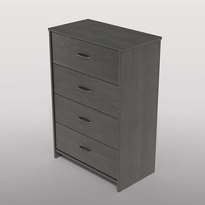 3D Contemporary Black Dresser model