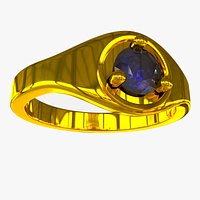 Ring gold with round alexandrite