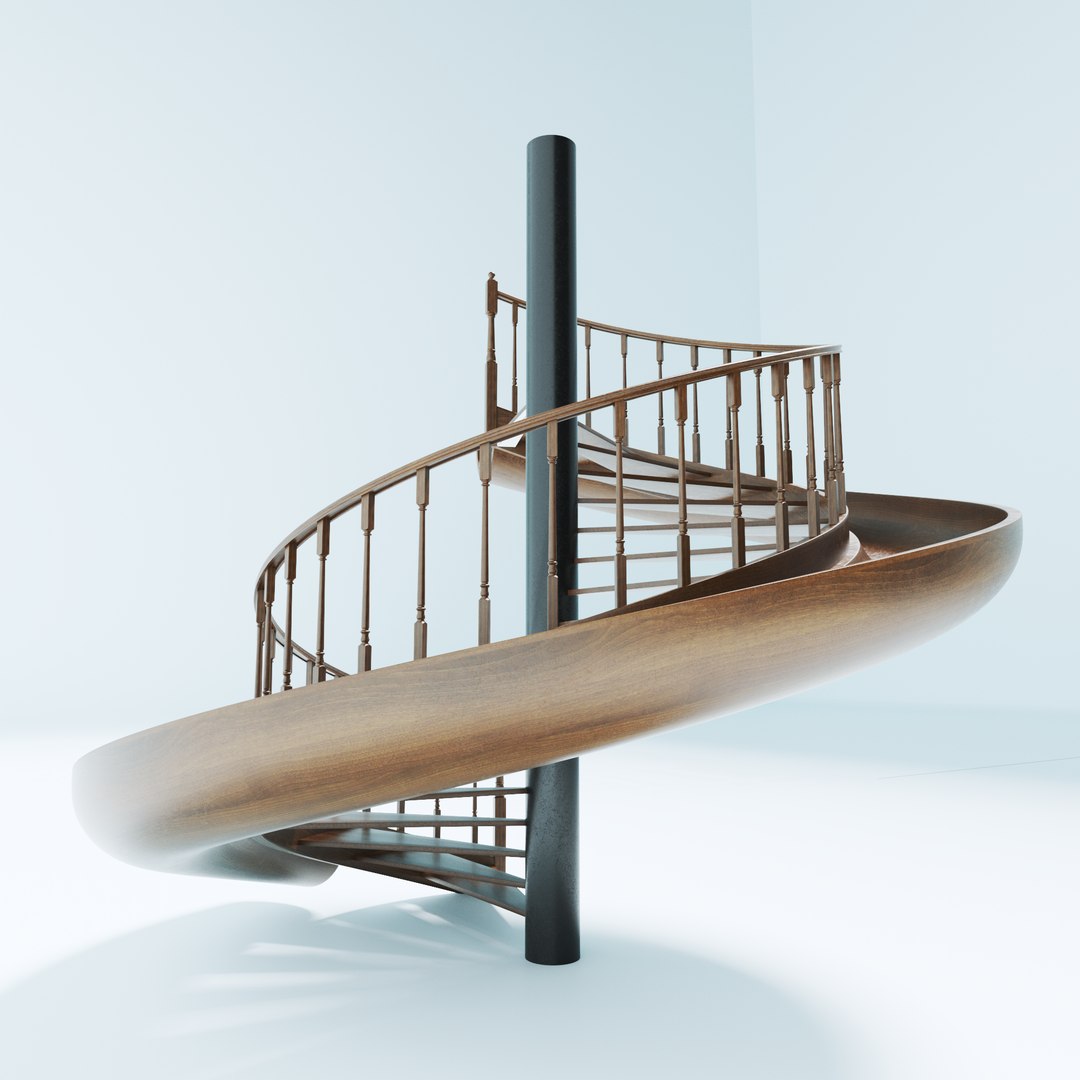 3D Curved Stairs - TurboSquid 1816731