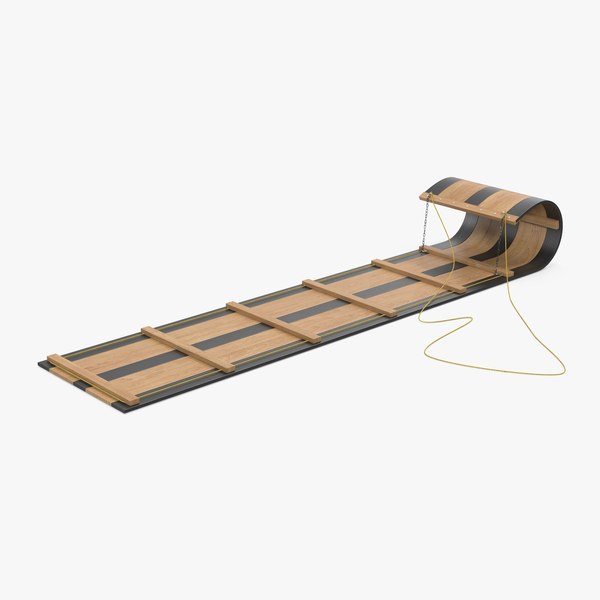 wooden sled toboggan 3d model