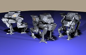 4-legged mech 3D model