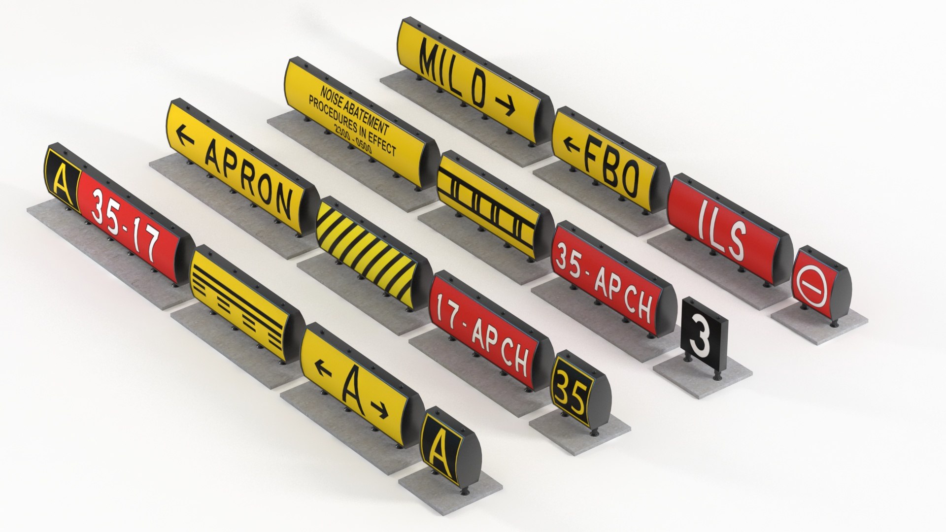 Airport Guidance Signs 3D Model - TurboSquid 2148580