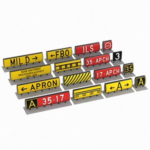 Airport Guidance Signs 3D model