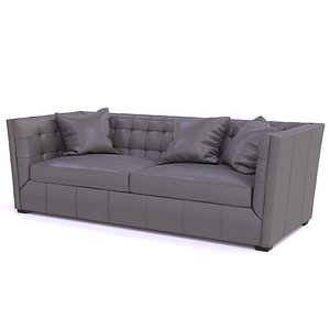 3D hayden tufted-leather sofa model