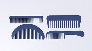 Hair comb plastic collection 3D