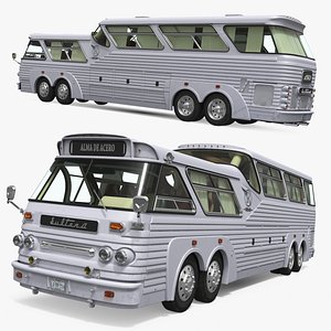 3D Sultana TM40 Retro Sleeper Bus Simplified