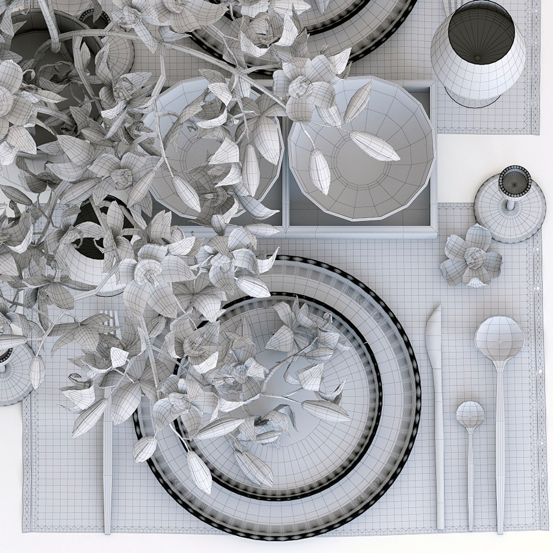 Table setting model - TurboSquid 1691510