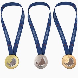 3d model olympic medals - sochi