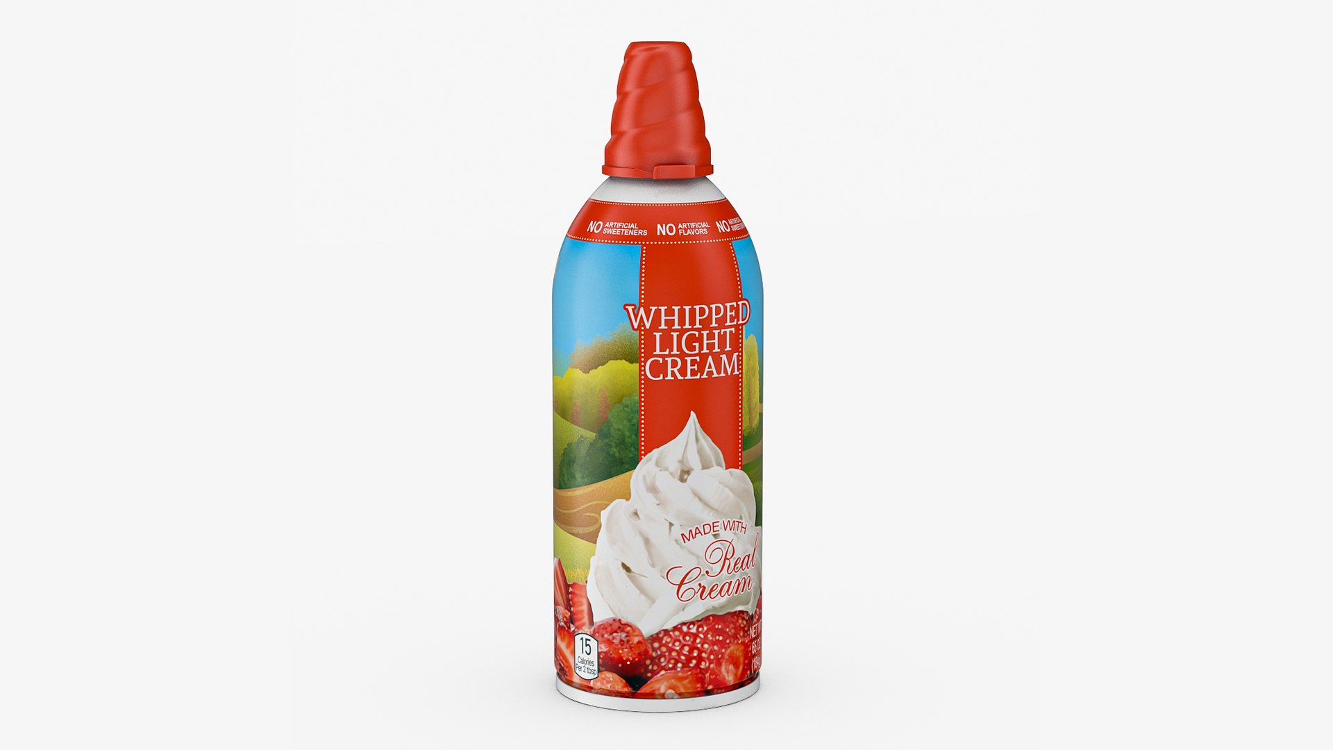 Whipped Light Cream Can 3D model preview