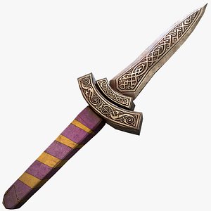 3D Medieval Dagger Short Sword Weapon Armory model