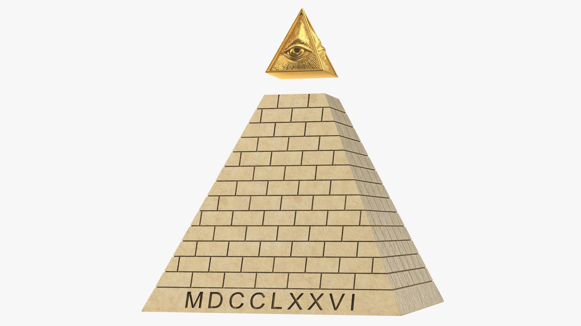 Illuminati Pyramid Stone 3D model preview