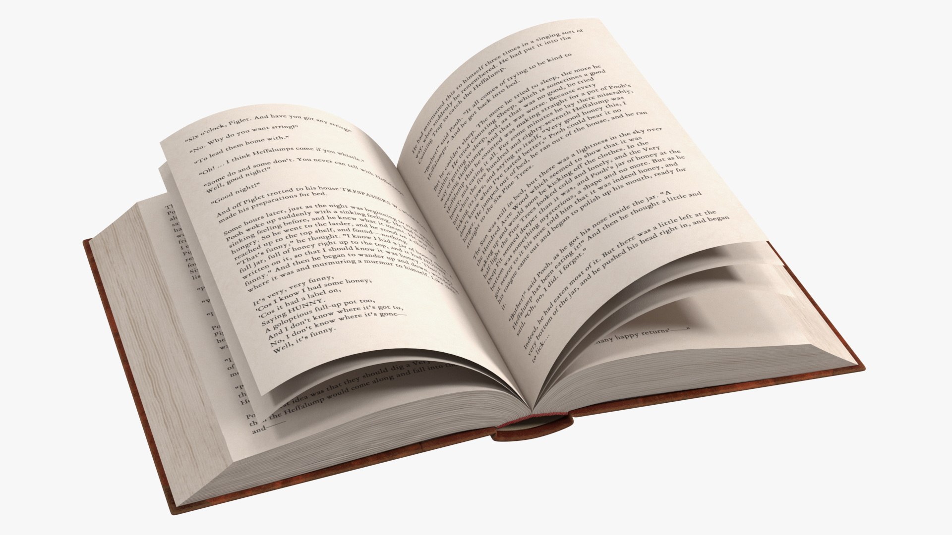 Hardcover Book Red English Text Rigged for Maya 3D model preview
