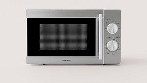 Stainless Steel Countertop Microwave Oven with Manual Controls 3D model