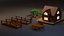 Wooden House and Assets model