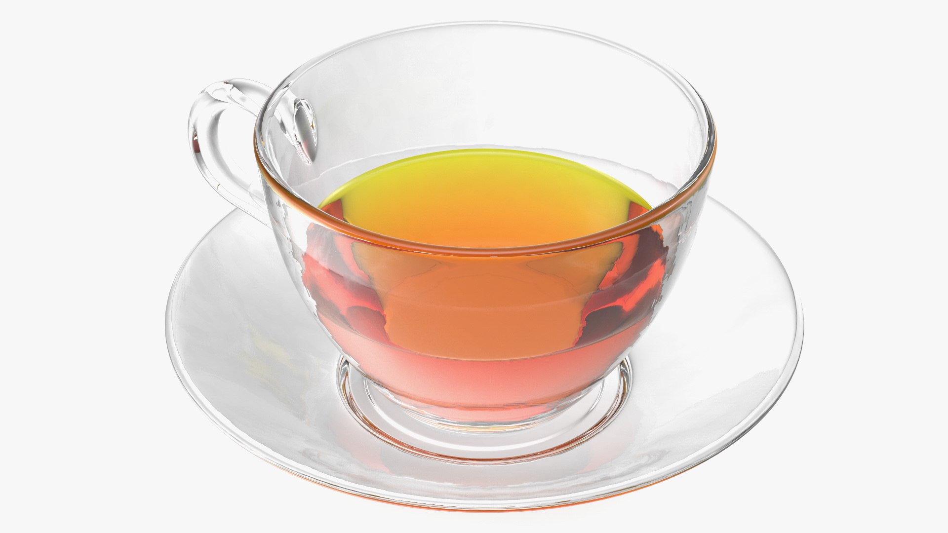 Drinking Tea Cup with Plate Half Full(1) 3D model preview
