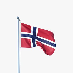 Animated Flag of Norway 3D