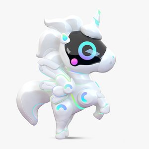Cute Cartoon Unicorn Robot 3D