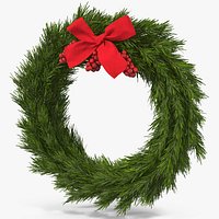 Christmas Wreath with Red Bow 2