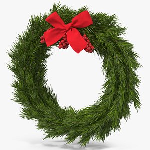 Christmas Wreath with Red Bow 2