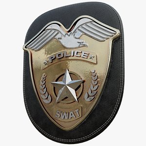 3D SWAT Police Badge Photorealistic PBR Low-poly 3D model model