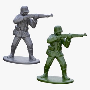Plastic Toy Soldier Army  WW2 Gray and Green model