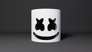 3D marshmello helmet model