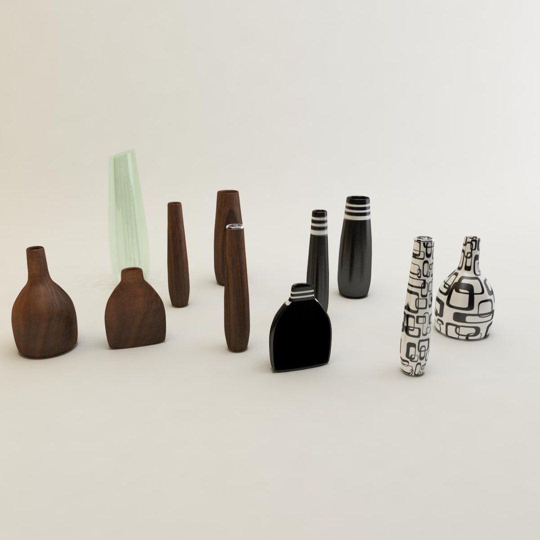 3d decorative vases model