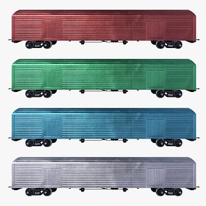 Animated game-ready Boxcar 3D model