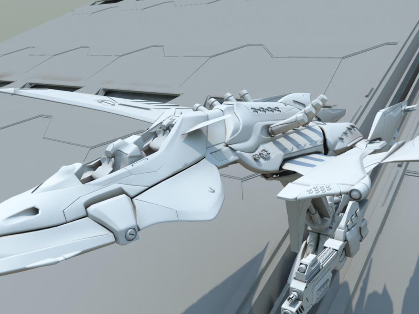 Futuristic Space Fighter Xcalon 3d Obj