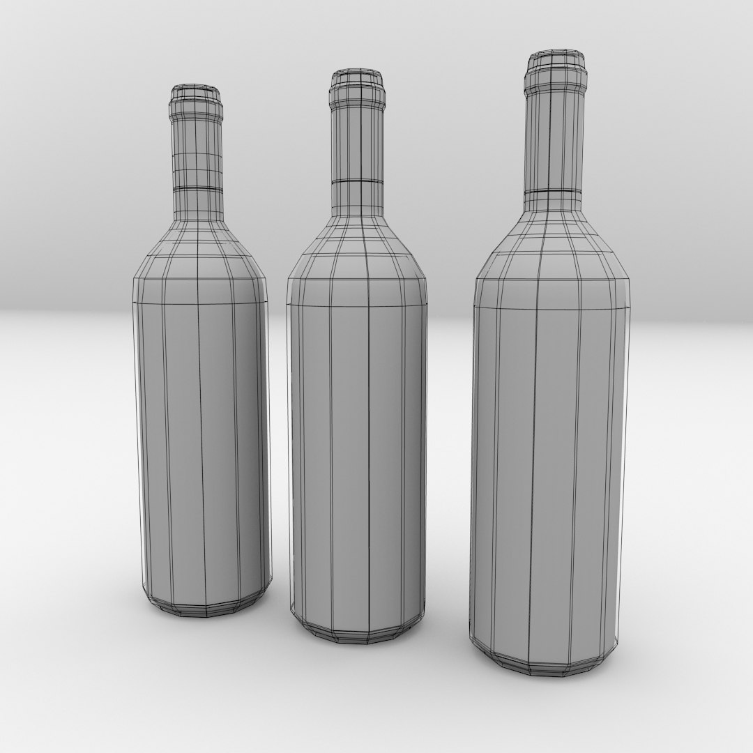 wine bottles 3d model