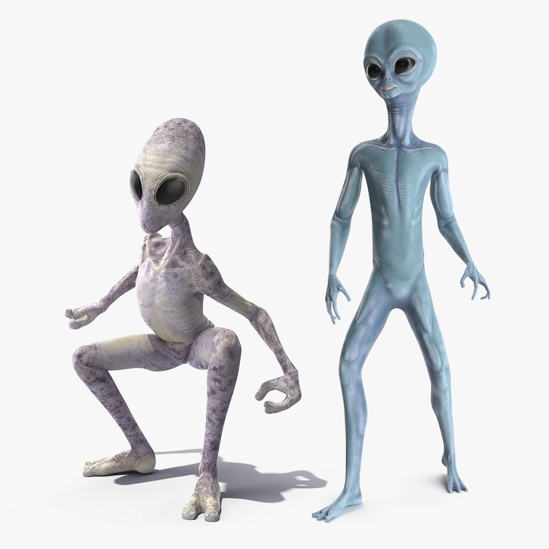 Humanoid Aliens Rigged Collection 3D model preview
