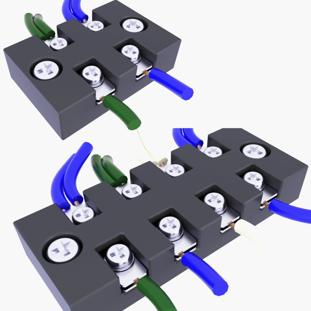 3D Model Electric Terminal Blocks Junctions V17 - TurboSquid 2420460