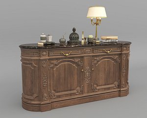 3D uropean Classic style Cabinet and Decoration 6